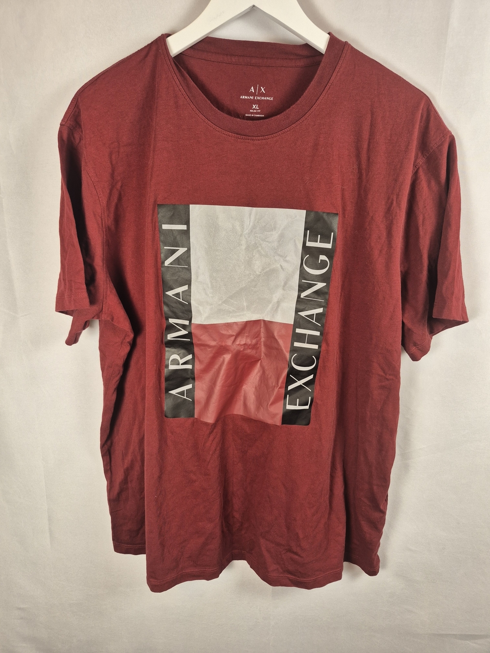 Armani Exchange Men's Red Logo Graphic Tee XL